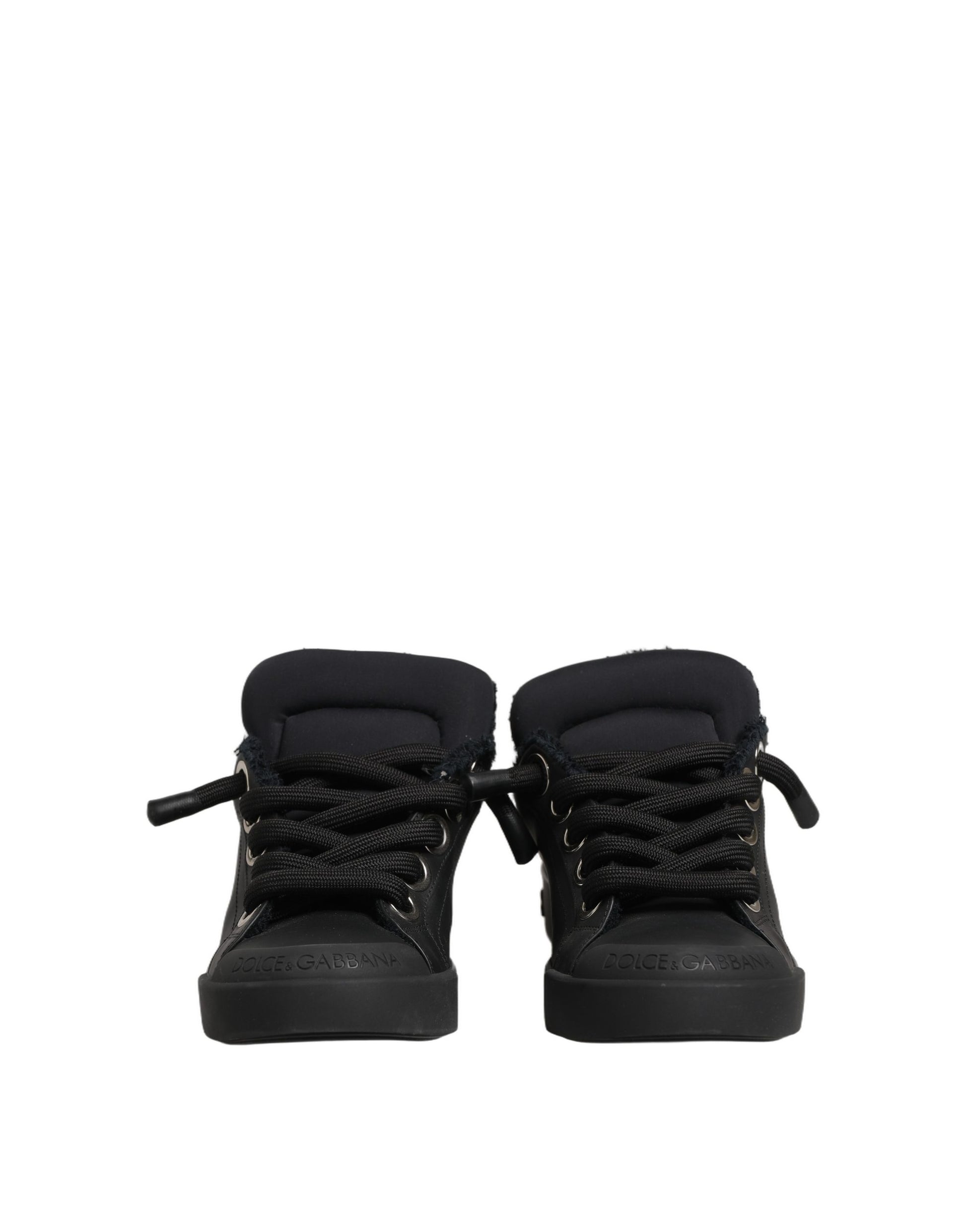 Chaussures Baskets Basses Portofino Dolce & Gabbana en Cuir Noir