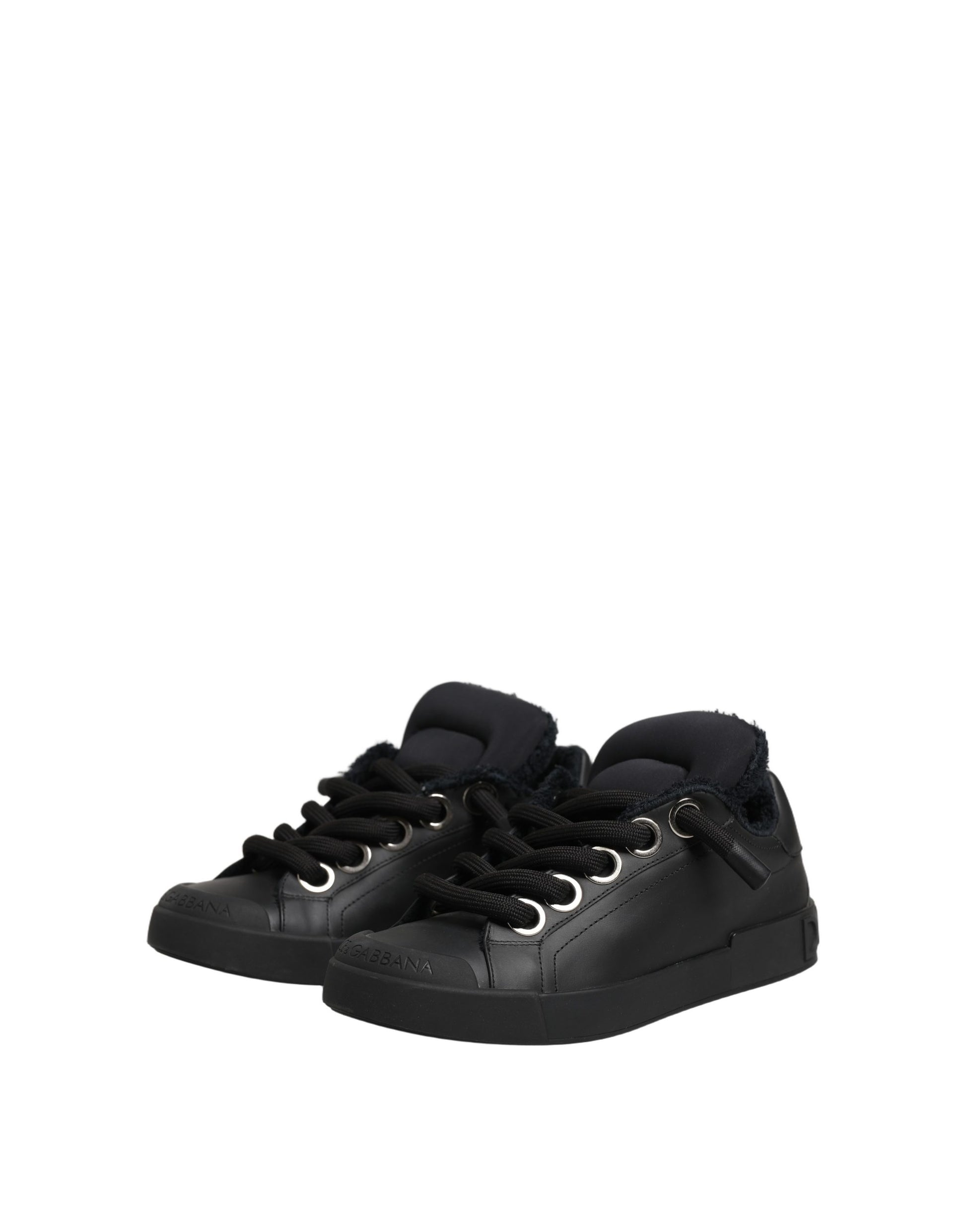 Chaussures Baskets Basses Portofino Dolce & Gabbana en Cuir Noir