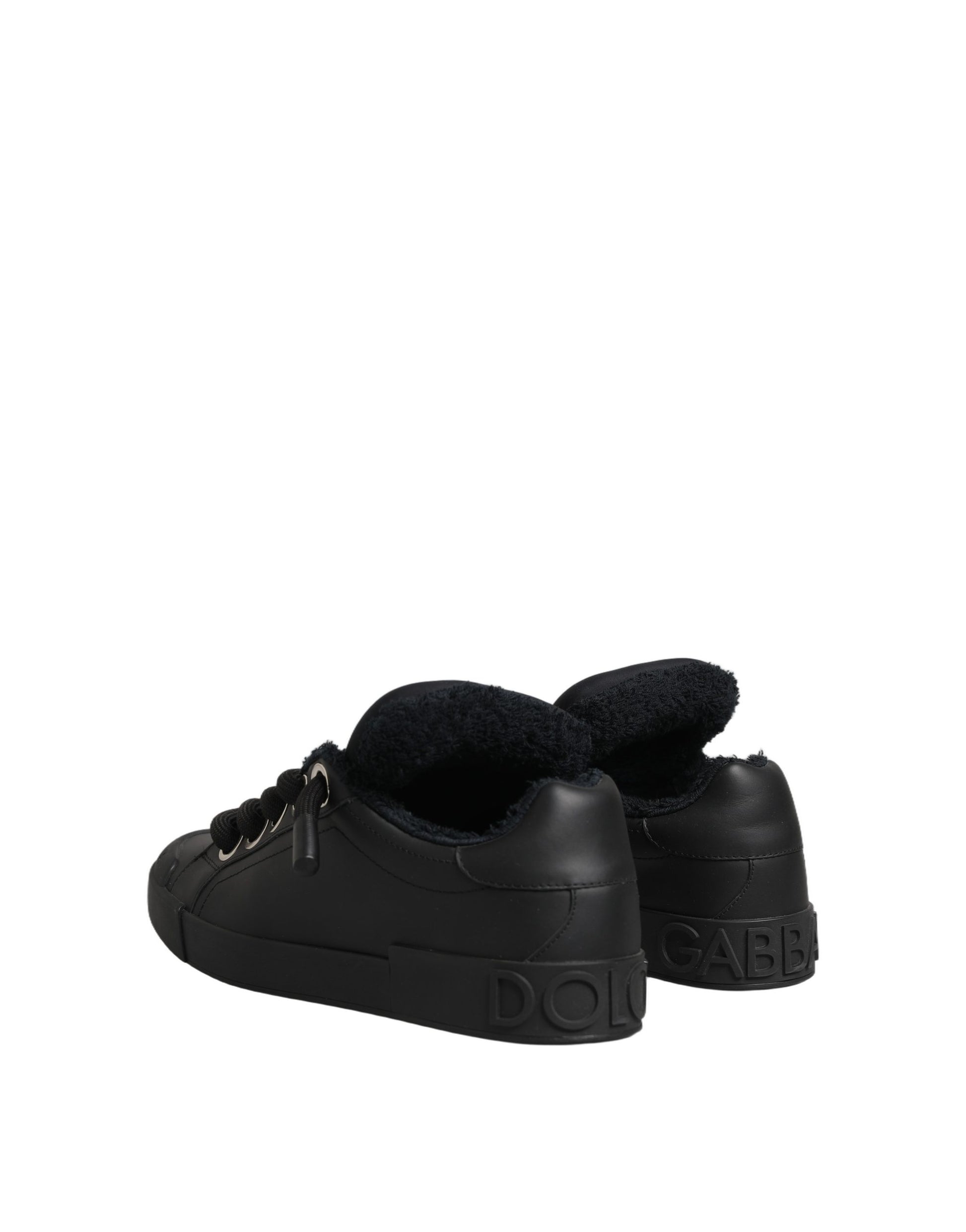 Chaussures Baskets Basses Portofino Dolce & Gabbana en Cuir Noir