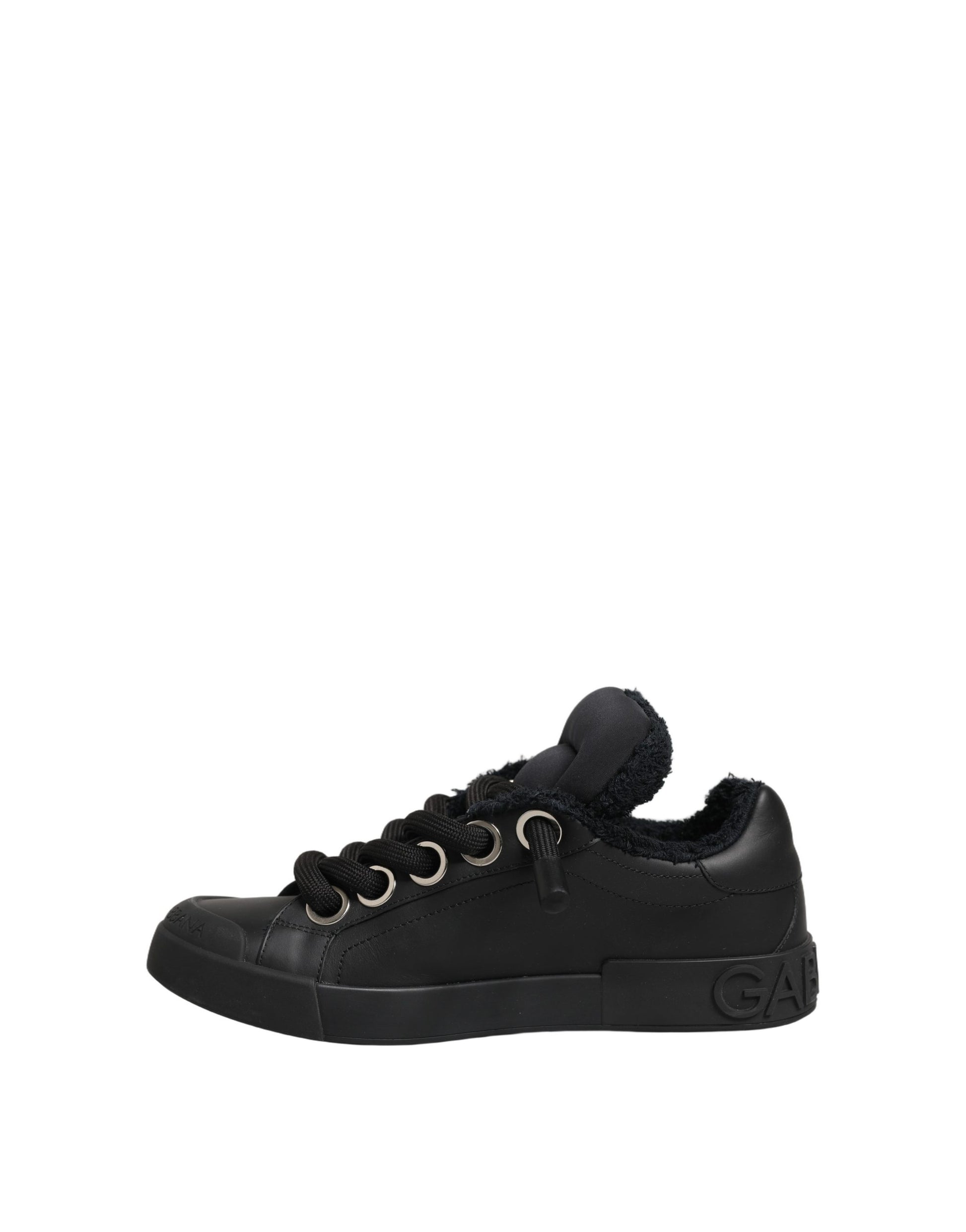 Chaussures Baskets Basses Portofino Dolce & Gabbana en Cuir Noir