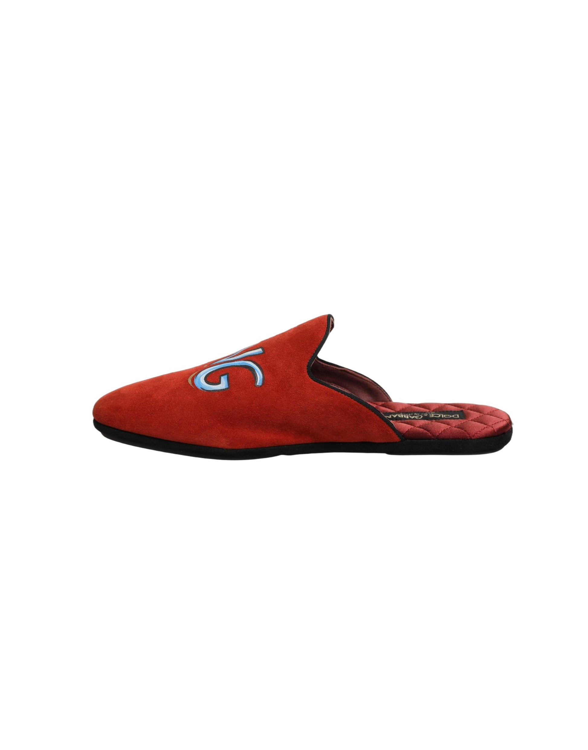 Dolce & Gabbana Red Slides for Men side view