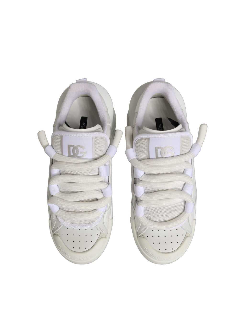 Dolce & Gabbana White Low Top Sneakers for Men side view