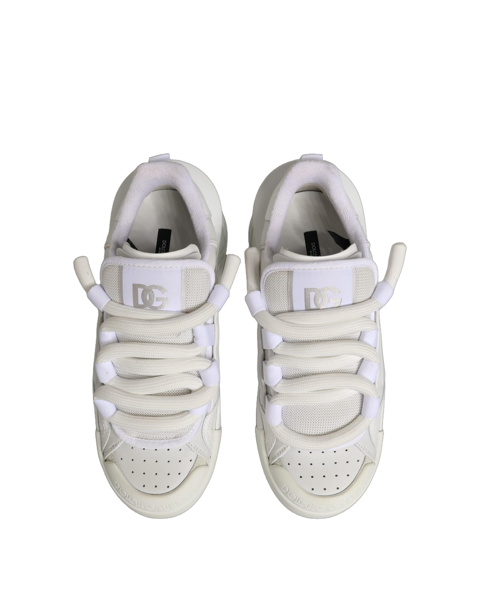 Dolce & Gabbana White Low Top Sneakers for Men side view