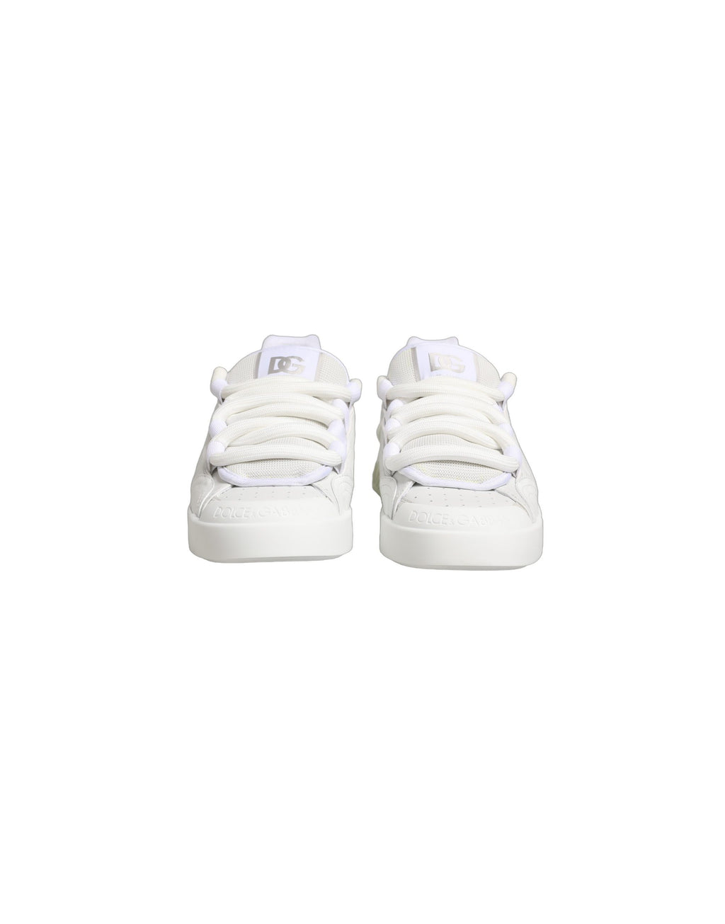 Dolce & Gabbana White Calfskin Leather Low Top Sneakers Shoes