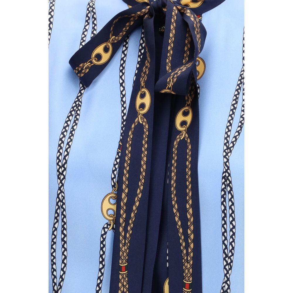 Gucci Blue Silk Shirt