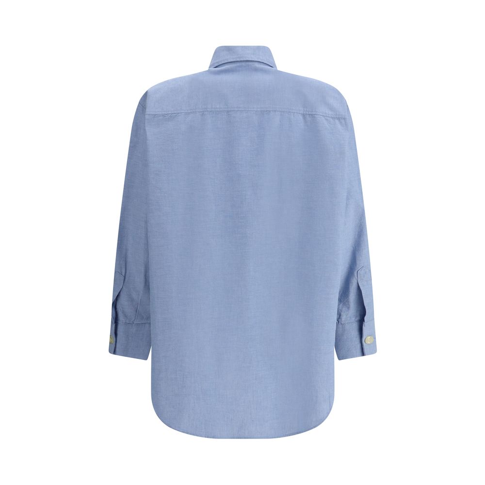 Chemise en coton bleu Deperlu