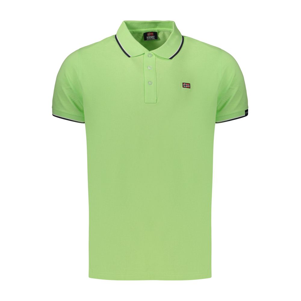 Norwegen 1963 Verde Baumwolle Herren-Poloshirt