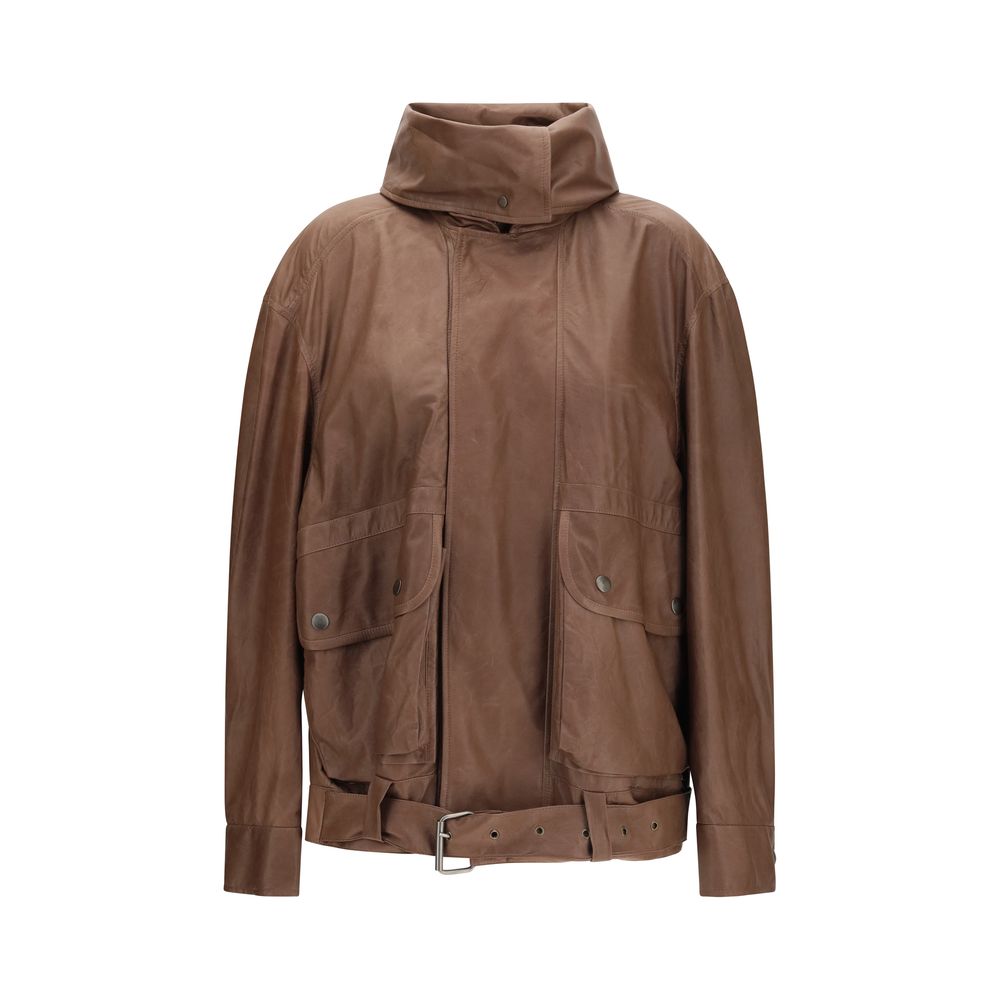 Blouson en cuir d'agneau Ovis Aries Aries marron Calvin Klein