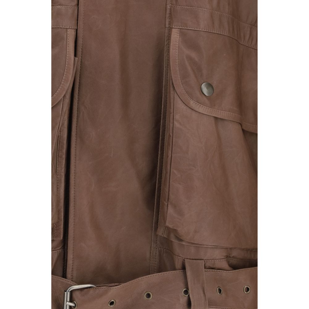 Blouson en cuir d'agneau Ovis Aries Aries marron Calvin Klein
