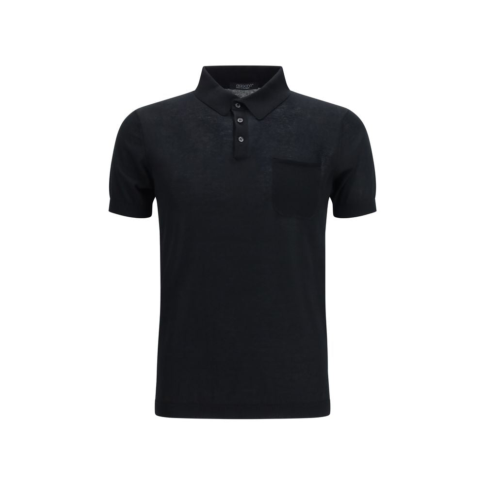 Polo Aragona en Coton Noir Cachemire