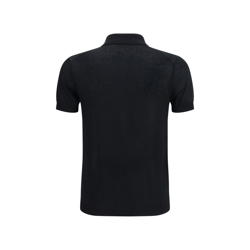 Polo Aragona en Coton Noir Cachemire