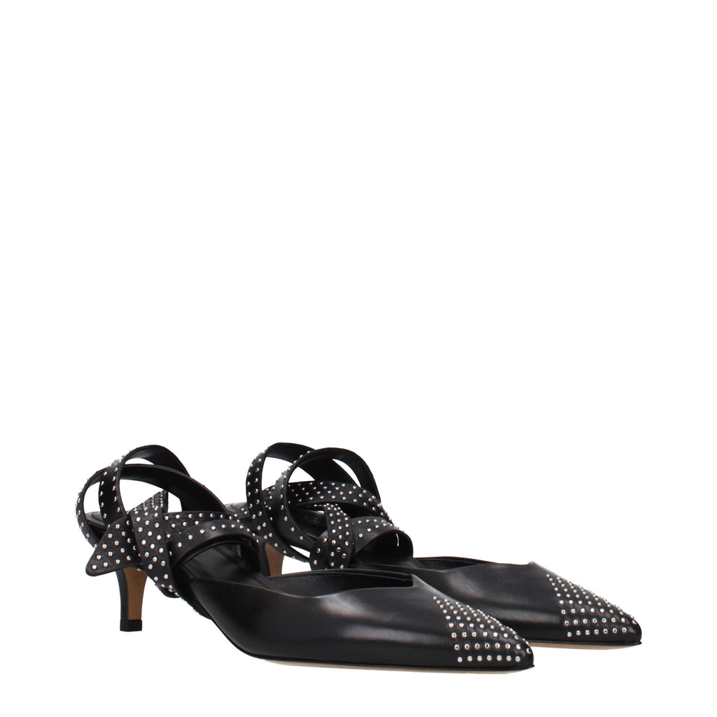 Escarpins à talons hauts en cuir noir Isabel Marant