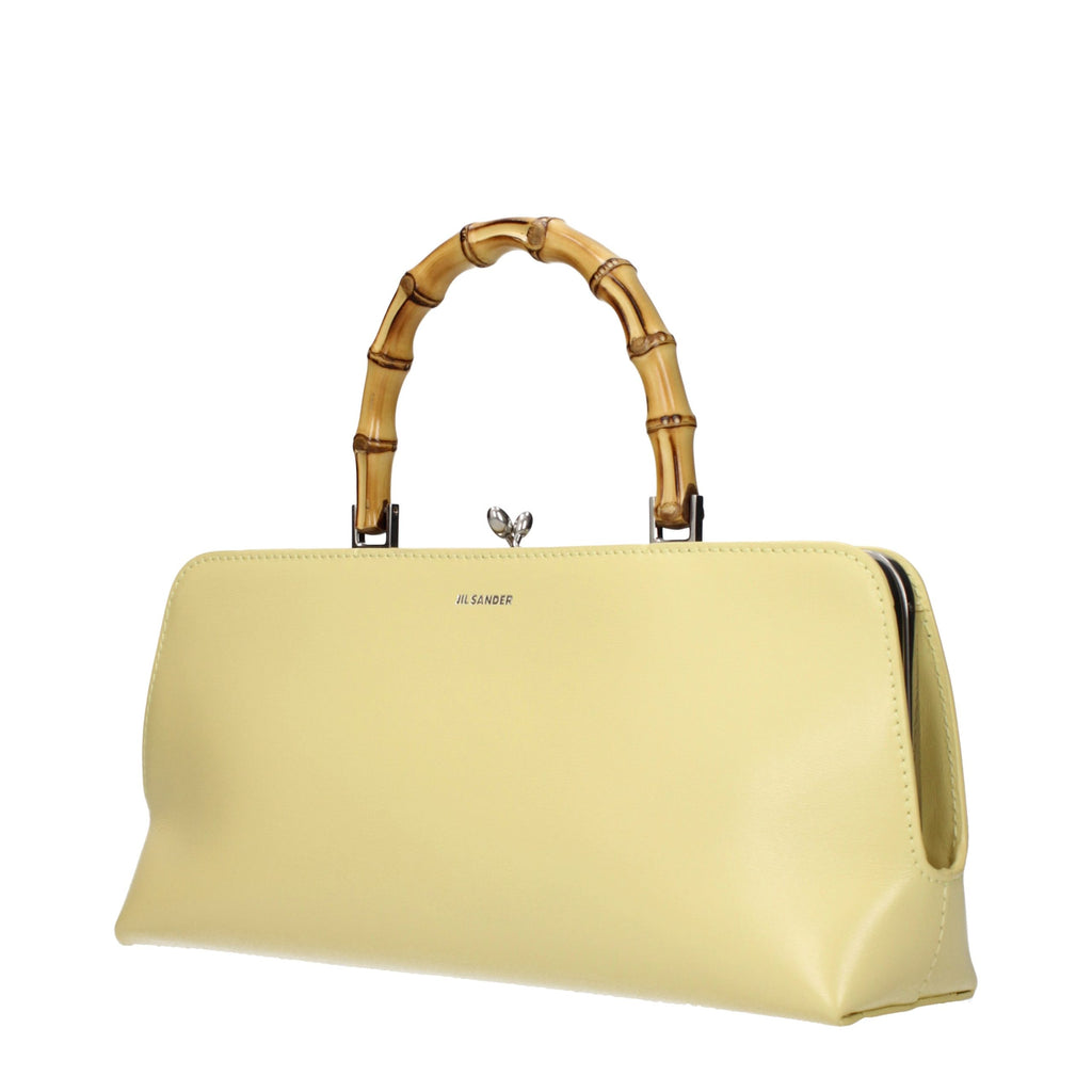 Sac à main en cuir jaune Jil Sander
