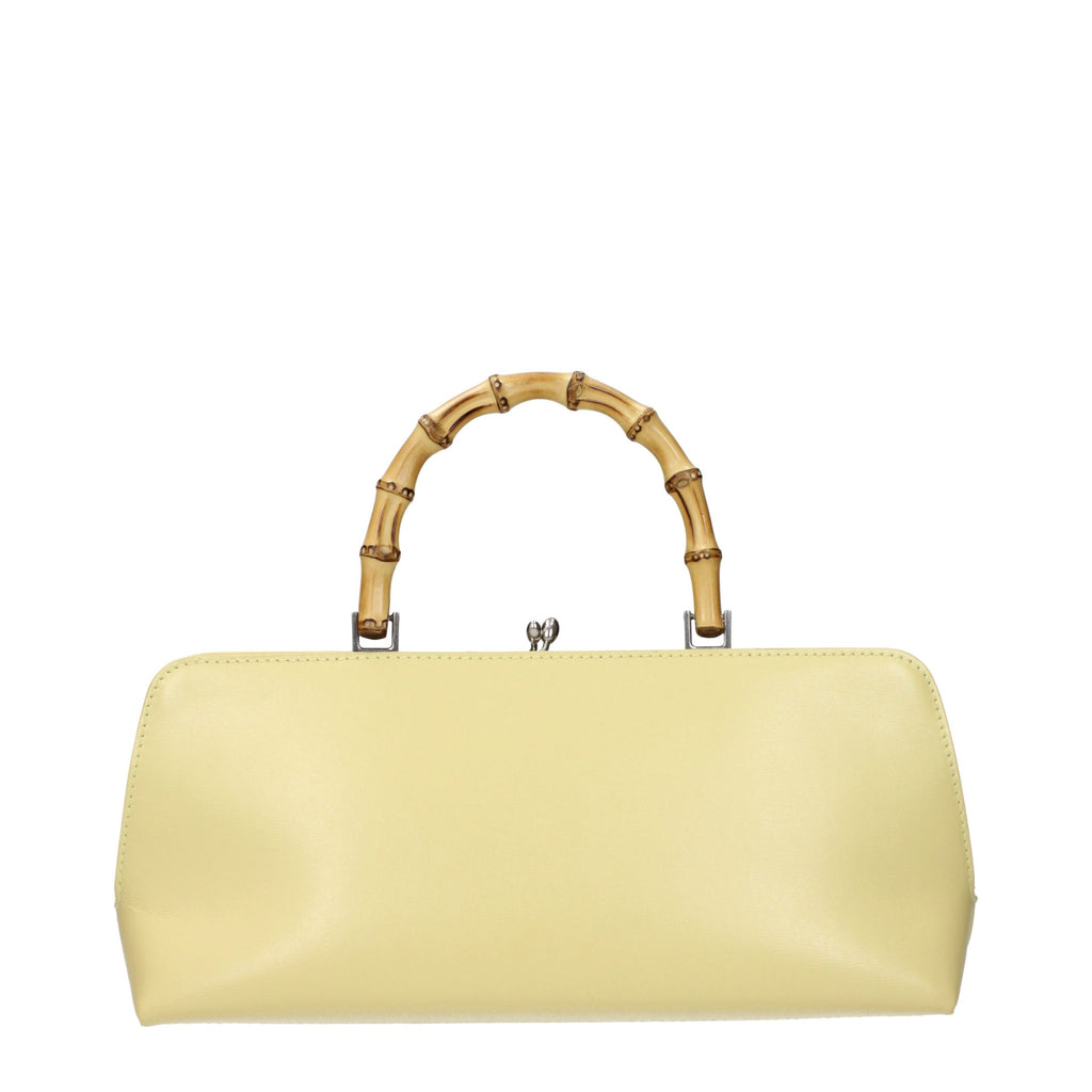 Sac à main en cuir jaune Jil Sander