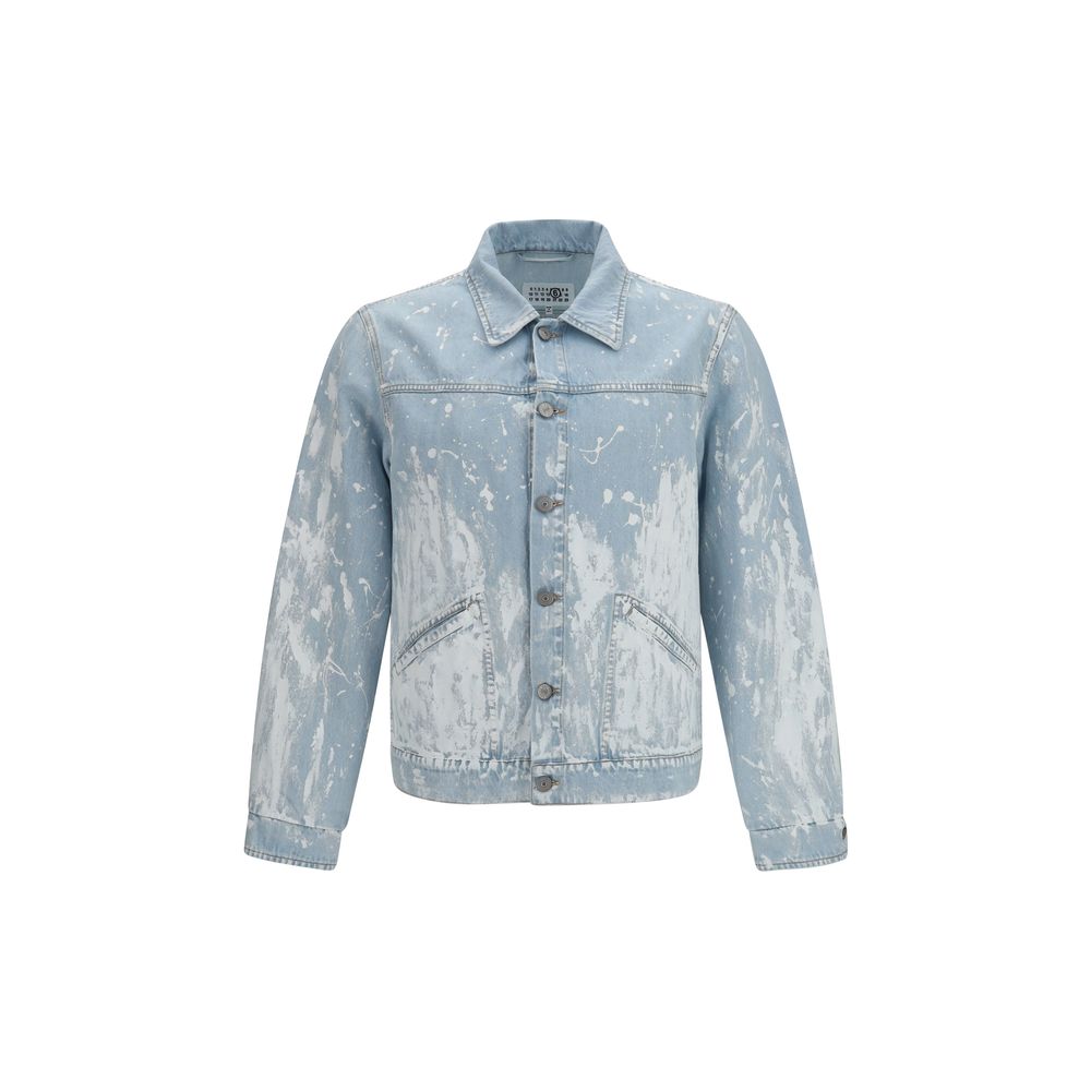Veste en jean en coton bleu MM6