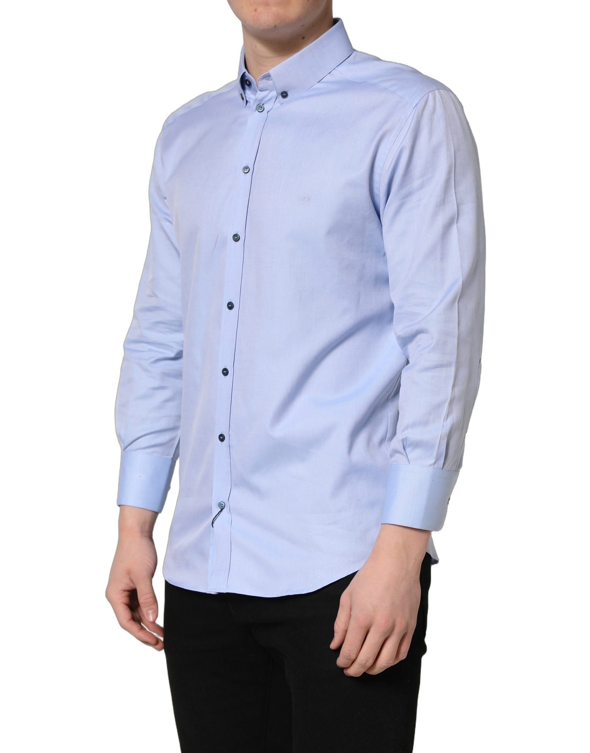 Dolce & Gabbana Blue Dress Shirt for Men detail view