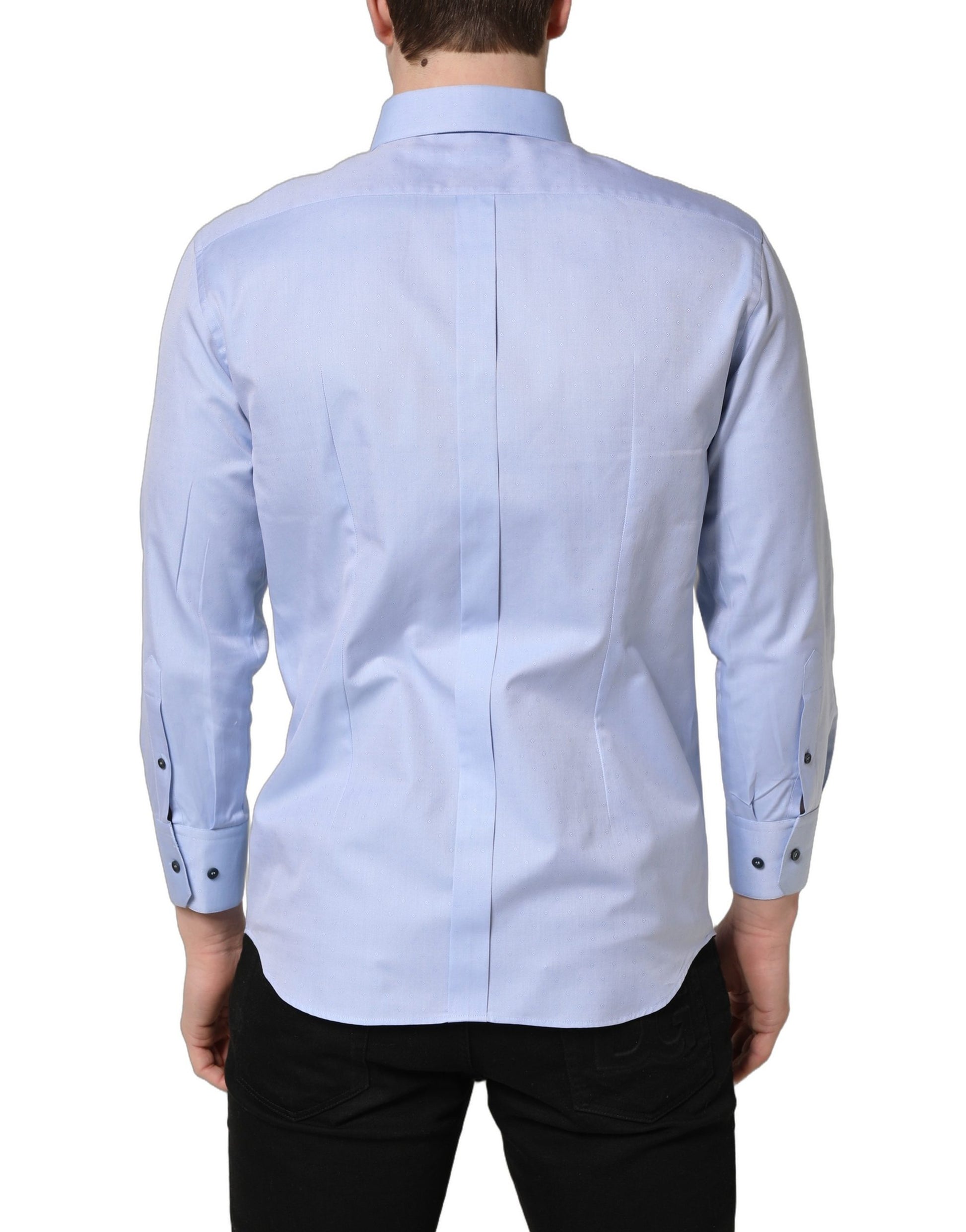 Dolce & Gabbana Blue Dress Shirt for Men side view