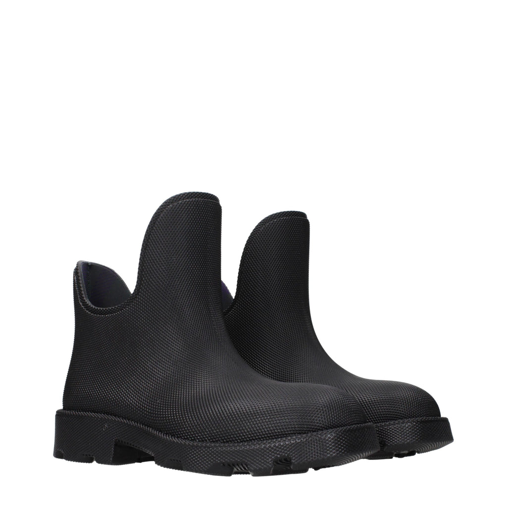 Bottines Burberry noires en coton