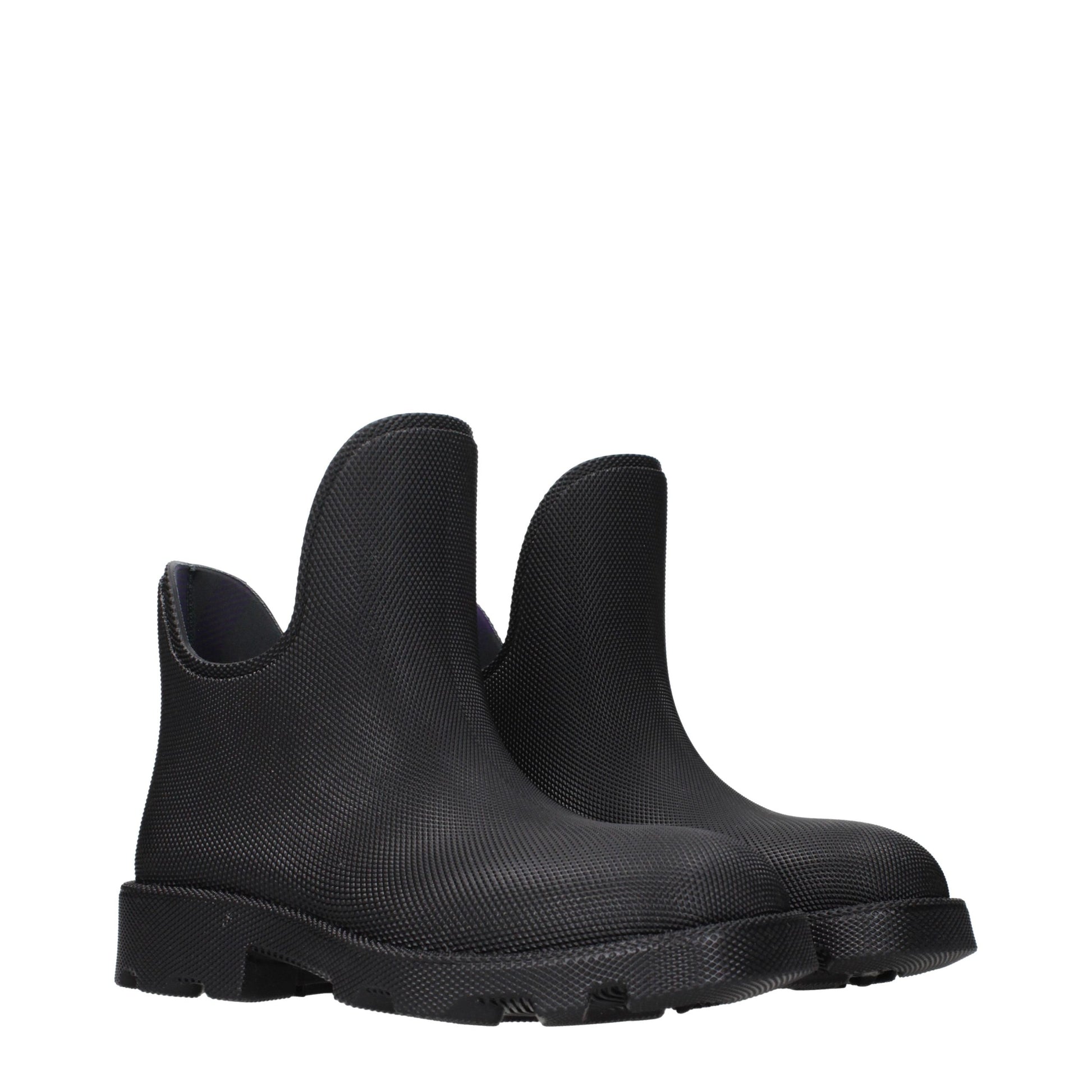 Bottines Burberry noires en coton