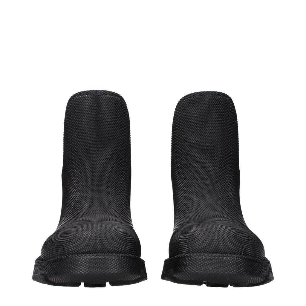 Bottines Burberry noires en coton