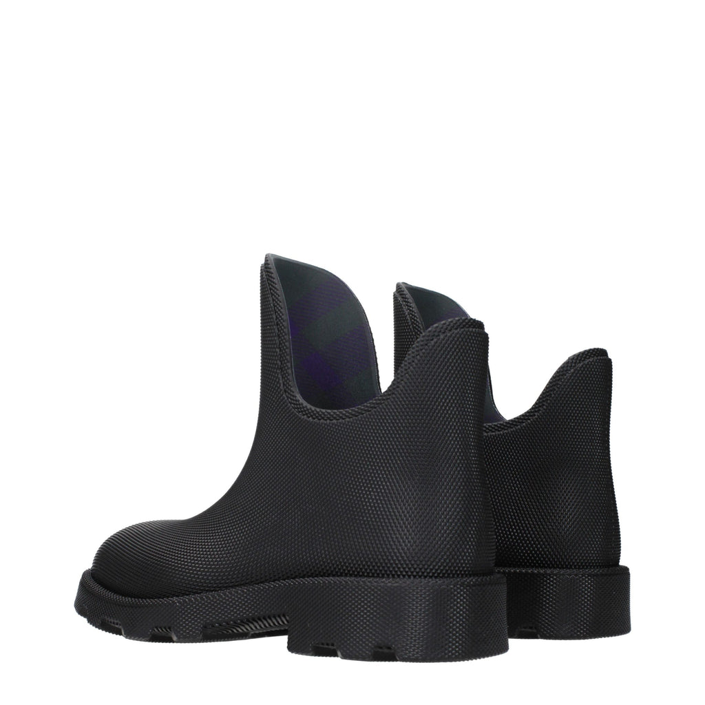 Bottines Burberry noires en coton