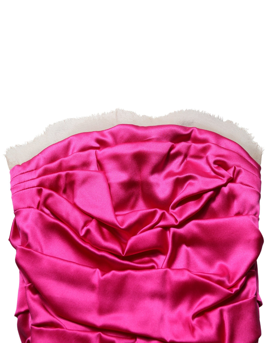 Robe bustier Dolce & Gabbana en satin froncé rose fuchsia