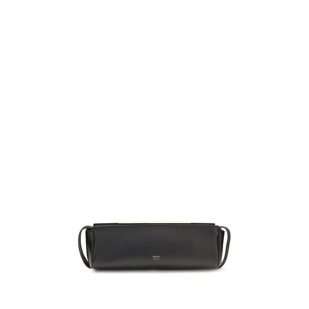 Pochette en cuir de veau noir Bos Taurus Khaite