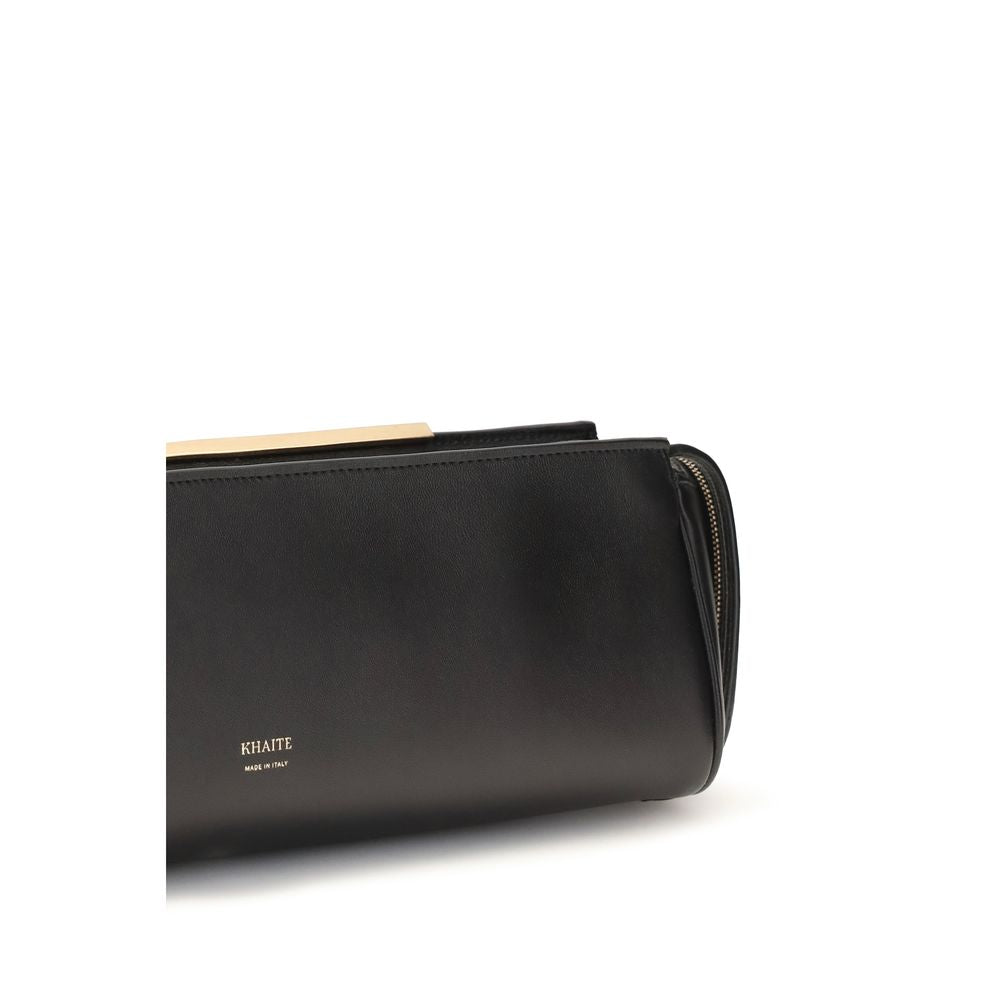 Pochette en cuir de veau noir Bos Taurus Khaite
