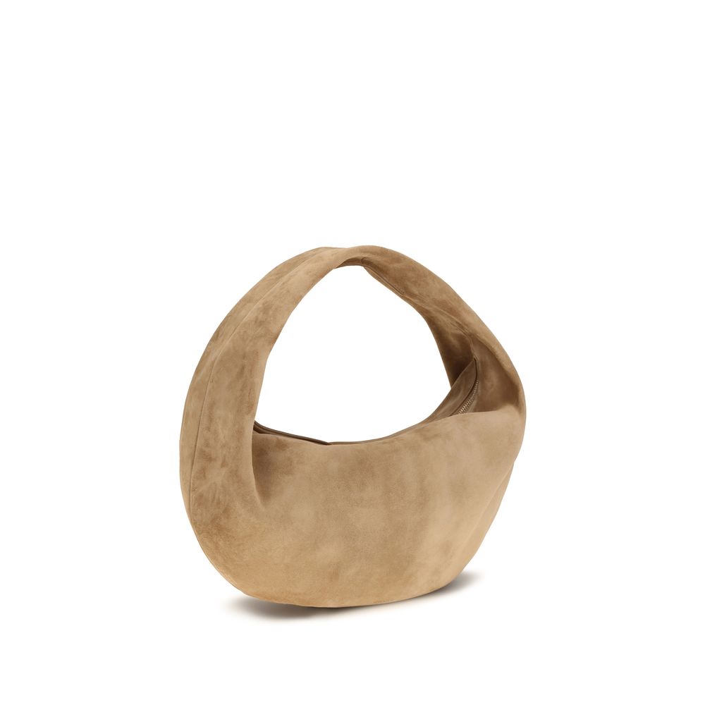 Sac à bandoulière Khaite en cuir de veau beige Bos Taurus