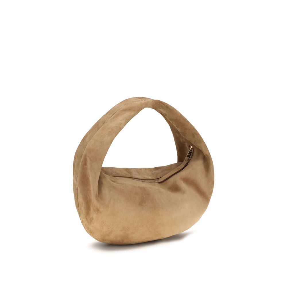 Sac à bandoulière Khaite en cuir de veau beige Bos Taurus
