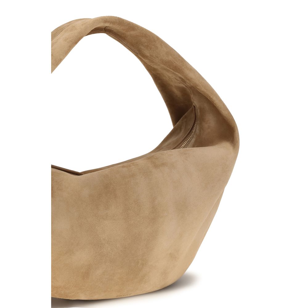 Sac à bandoulière Khaite en cuir de veau beige Bos Taurus