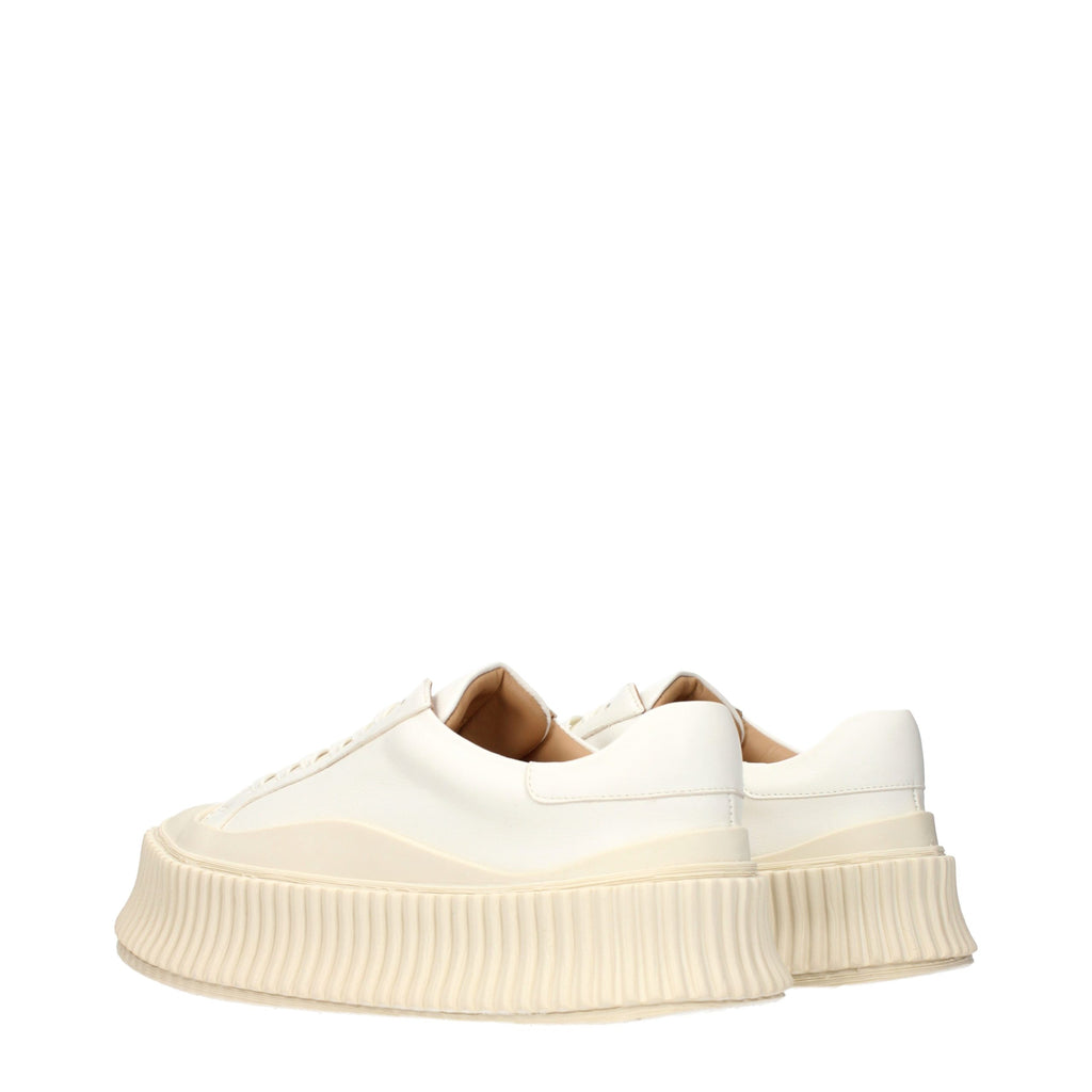 Jil Sander White Platform Sneakers for Women side view