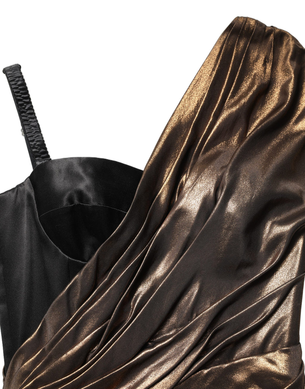 Robe asymétrique drapée à une épaule Dolce & Gabbana Bronze