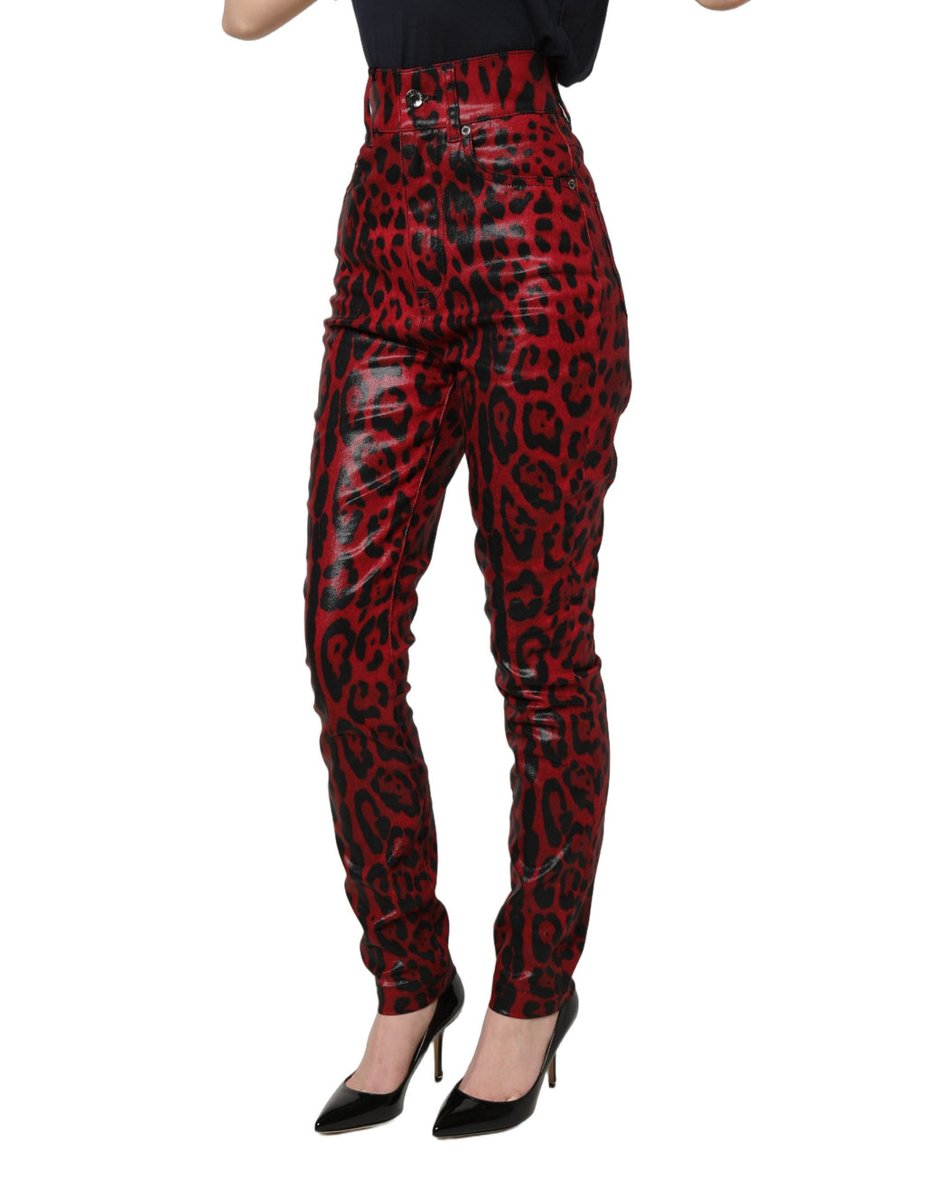 Dolce & Gabbana Red Skinny Jeans for Women detail view