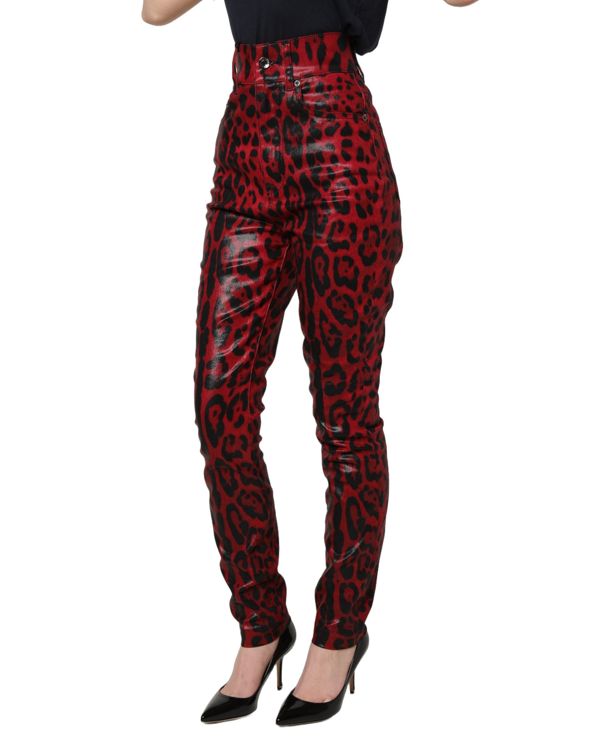 Dolce & Gabbana Red Skinny Jeans for Women detail view