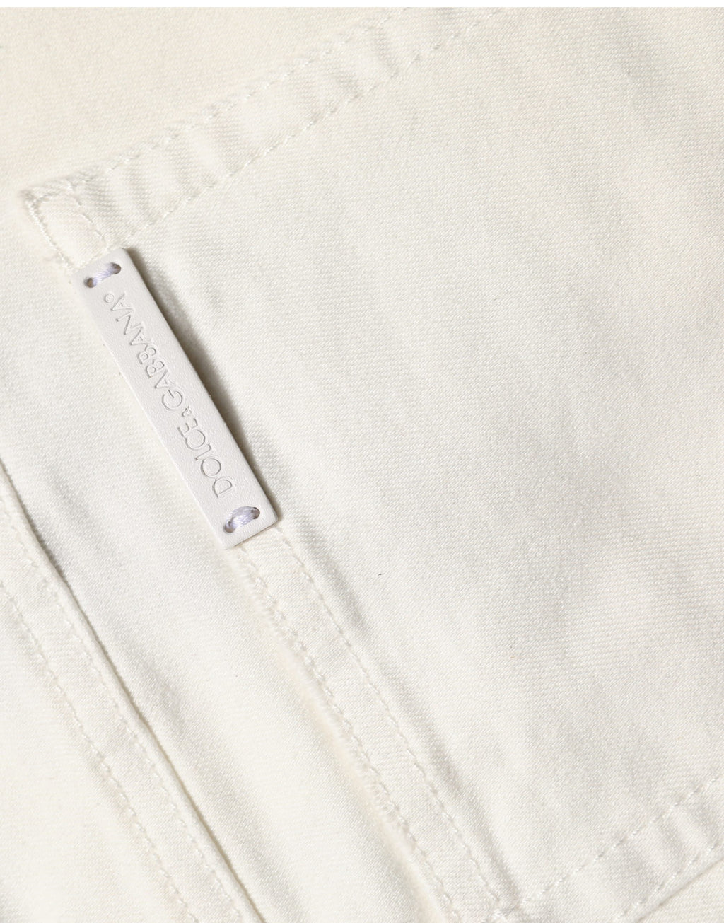 Jean slim en denim de coton blanc déchiré Dolce & Gabbana