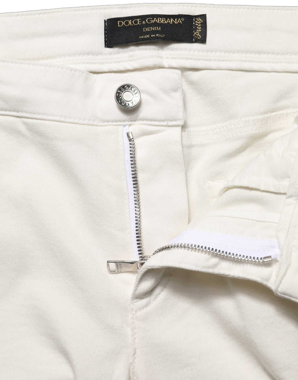 Jean slim en denim de coton blanc déchiré Dolce & Gabbana
