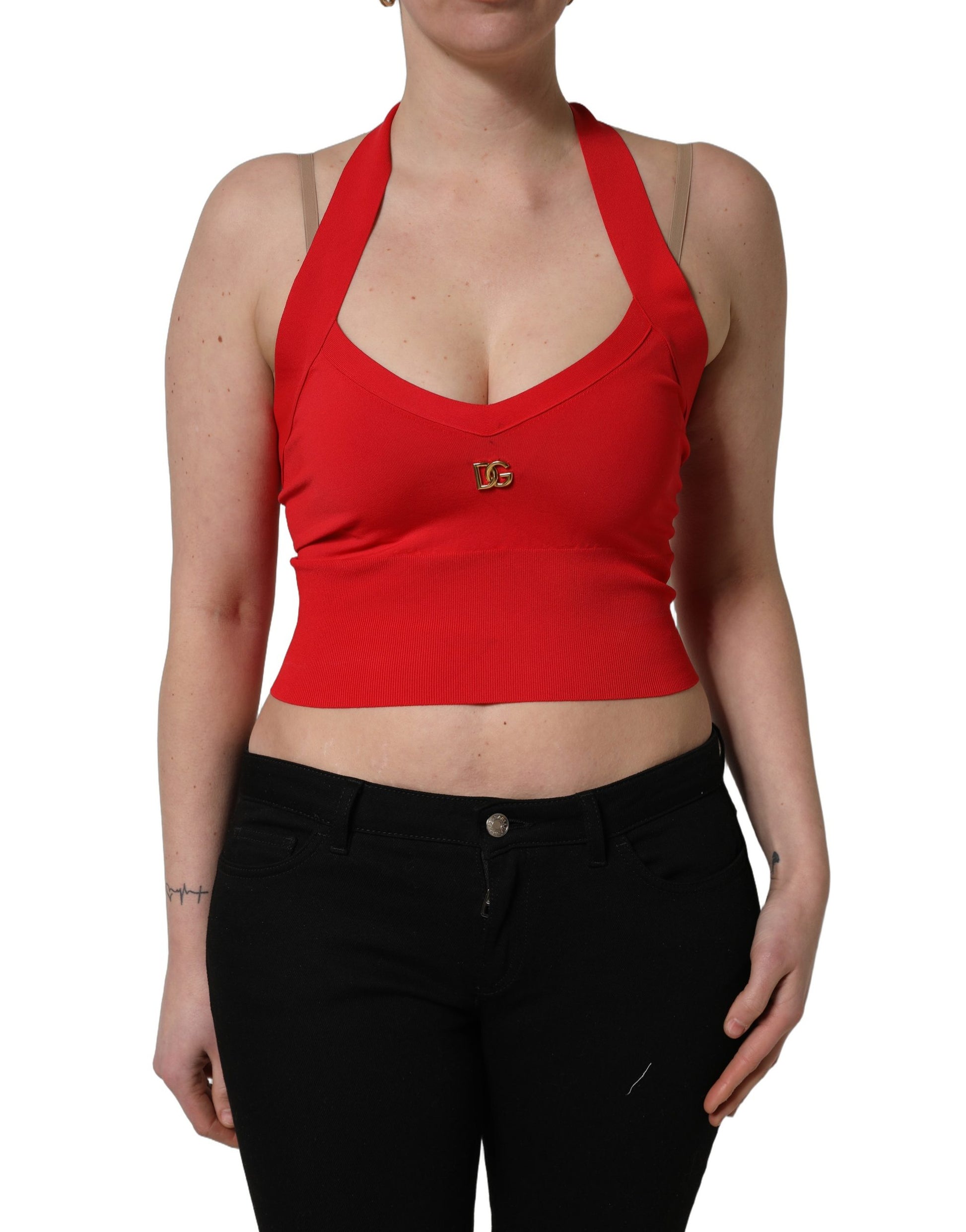 Dolce & Gabbana Red Sleeveless T-Shirt for Women