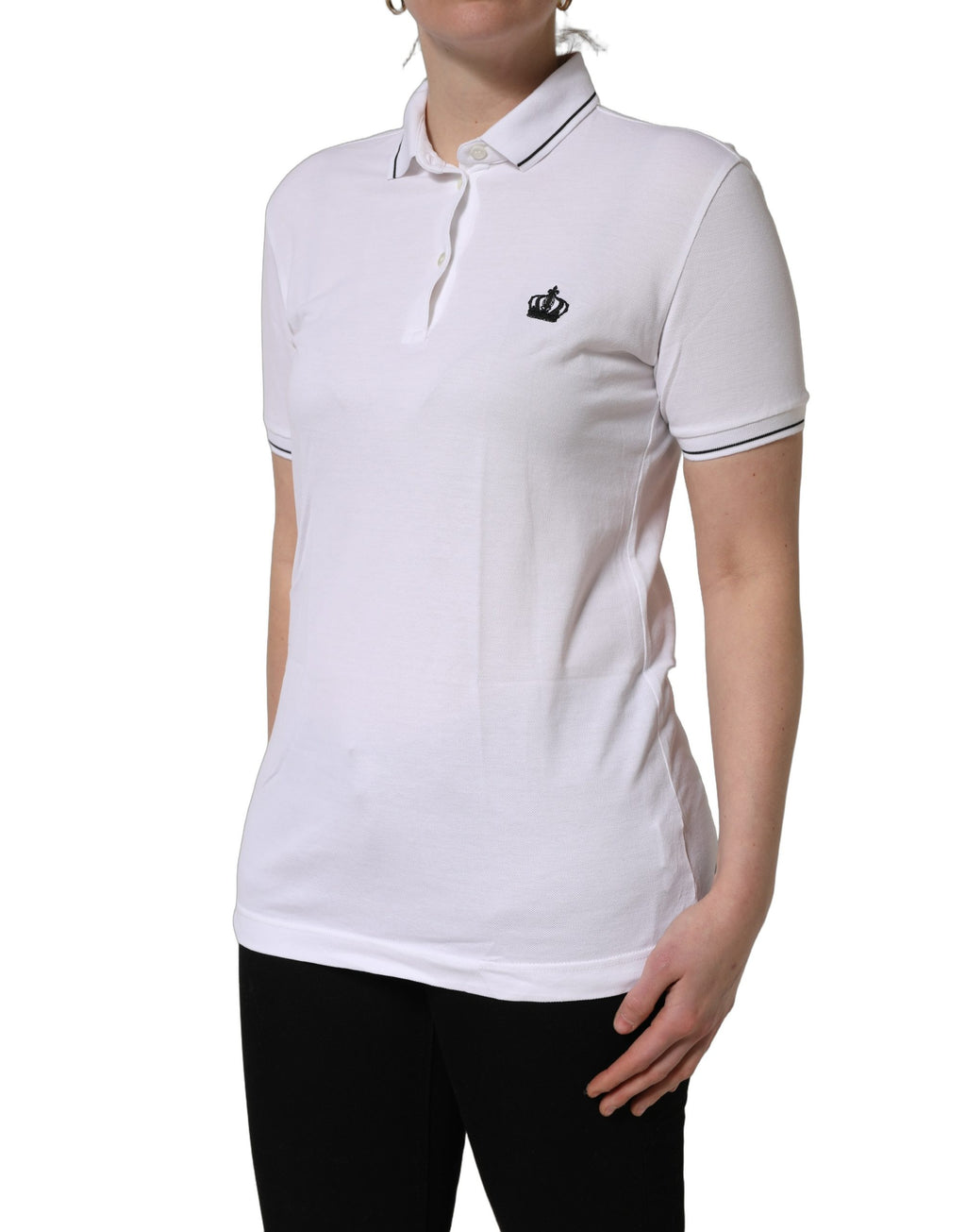 Dolce & Gabbana White Polo Shirt for Women detail view