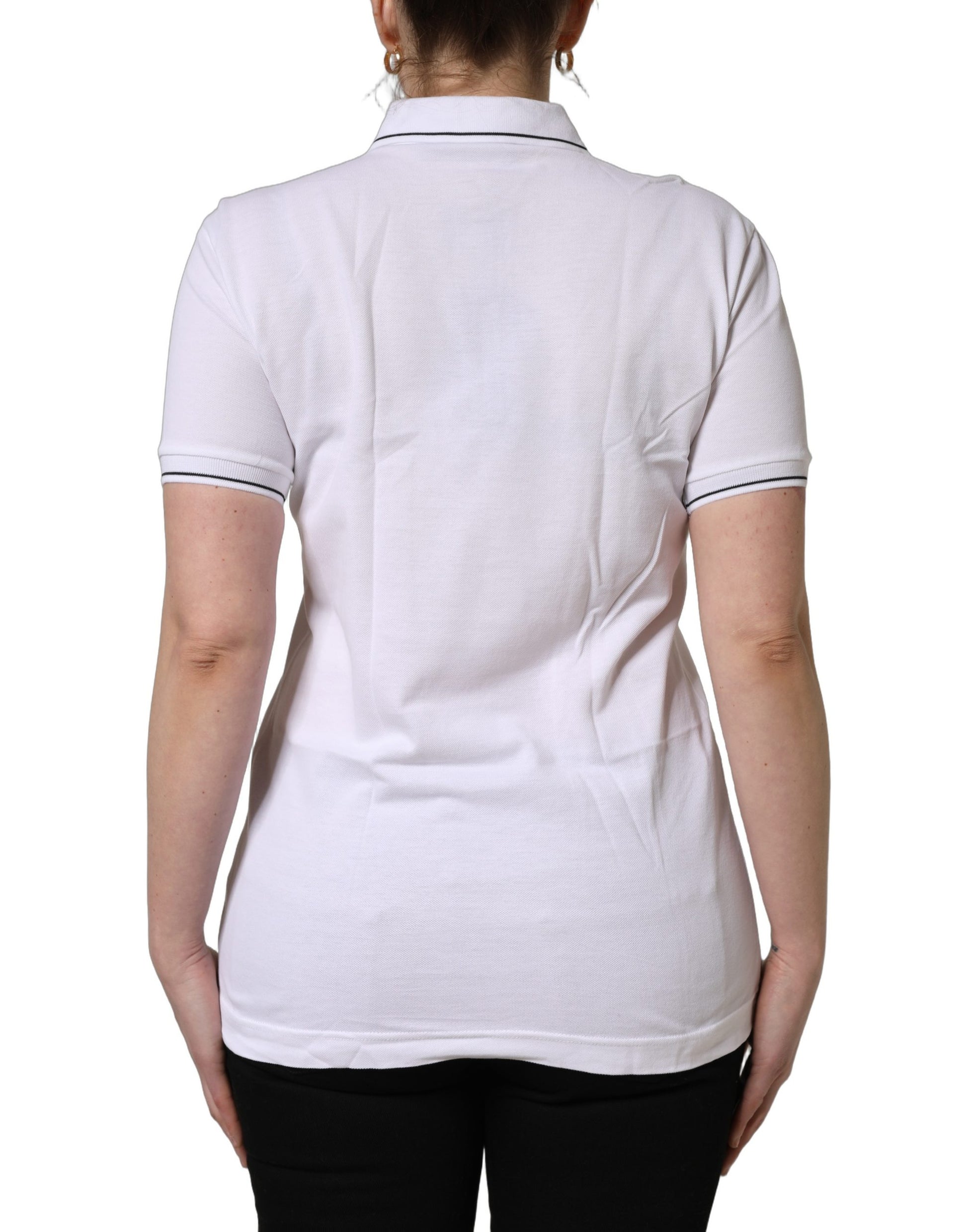 Dolce & Gabbana White Polo Shirt for Women side view