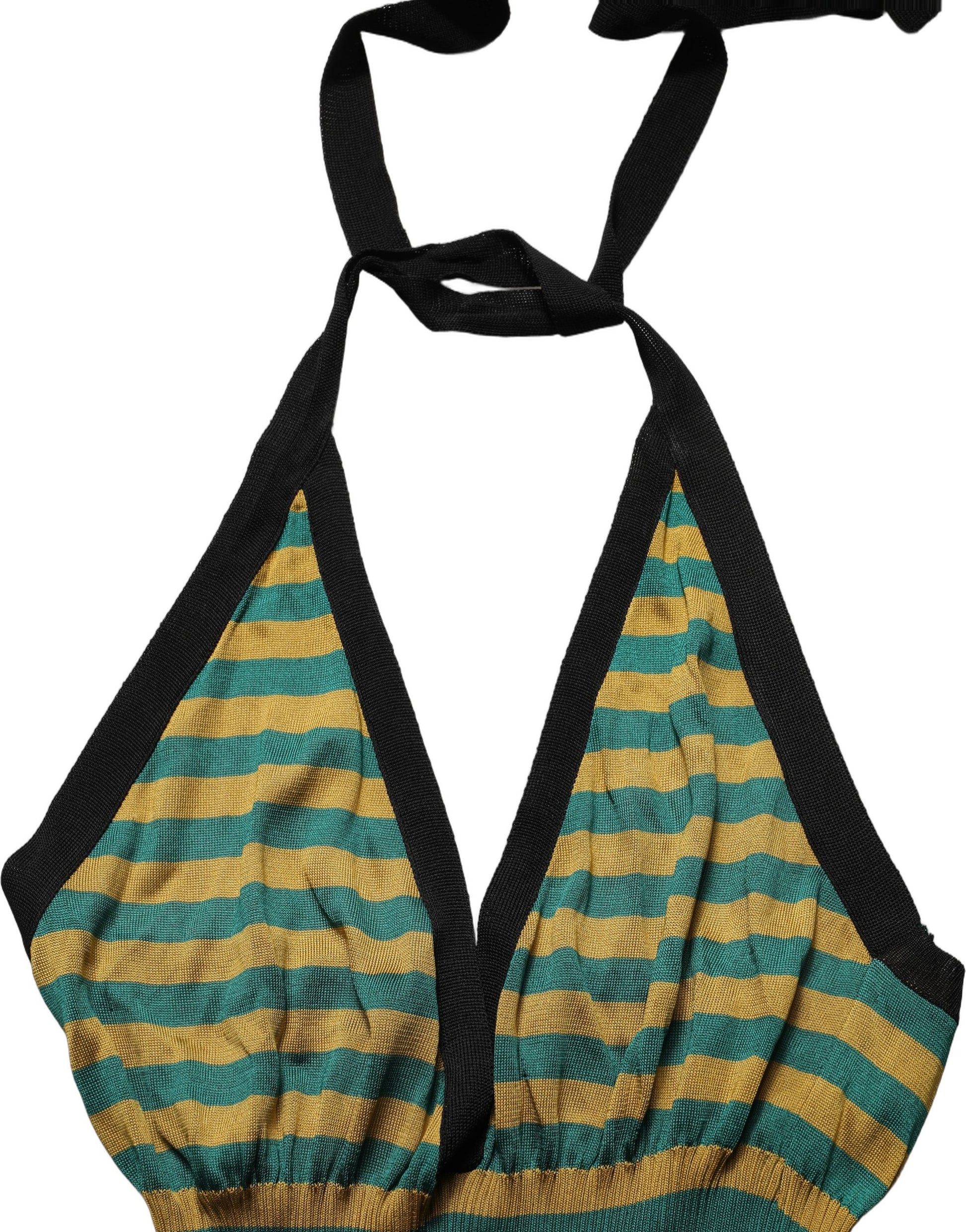 Dolce & Gabbana Multicolor Stripes Wool Knit Halter Tank Top