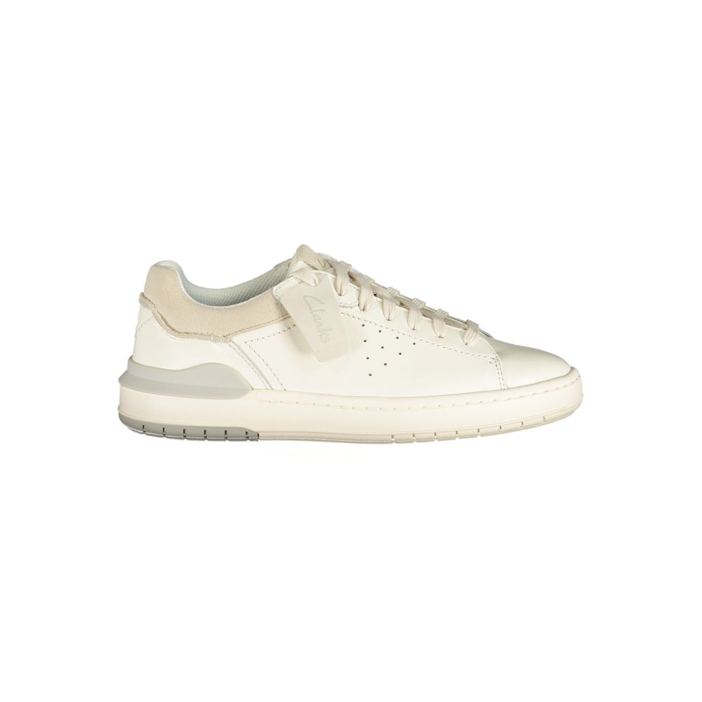 Baskets blanches en cuir pour homme Clarks