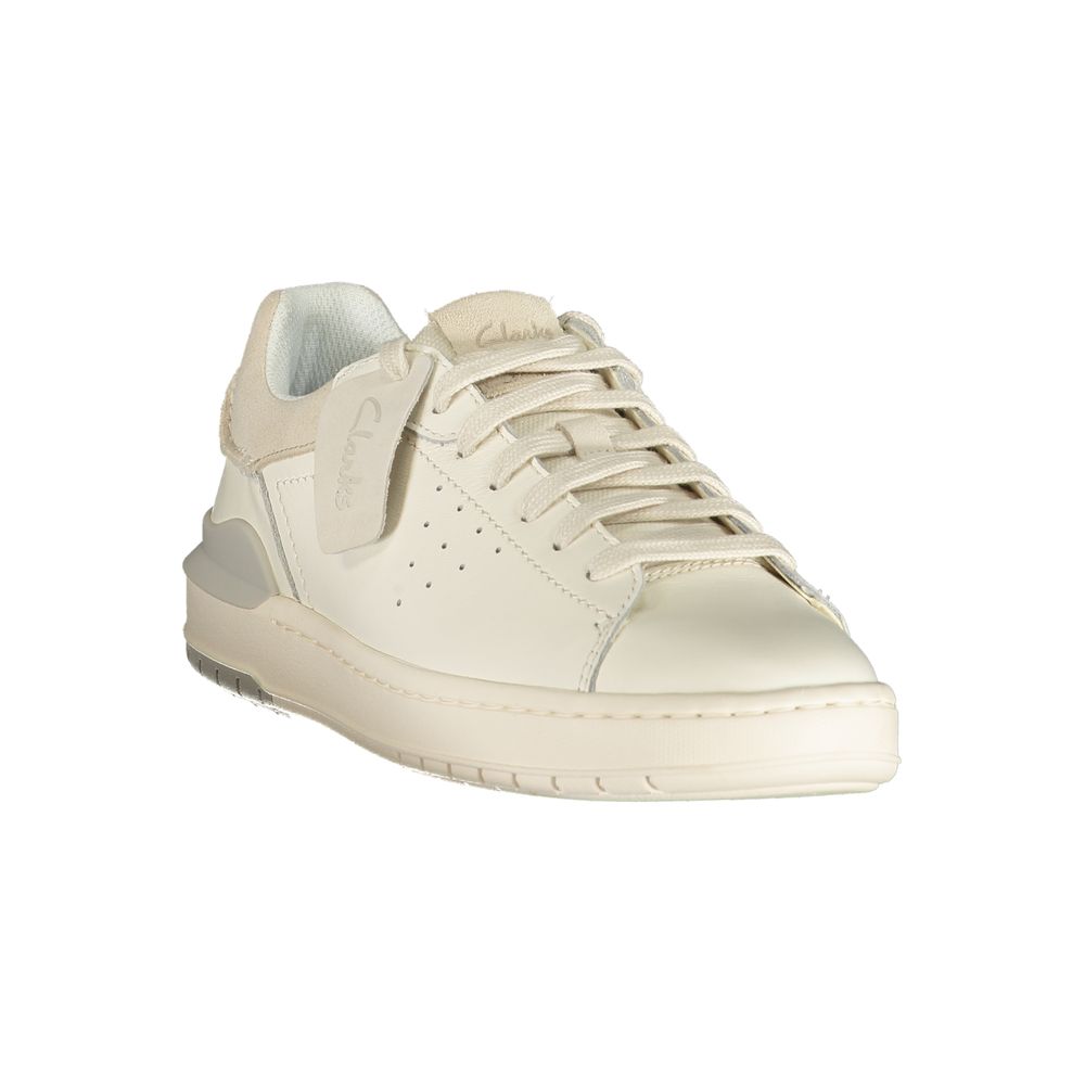 Baskets blanches en cuir pour homme Clarks