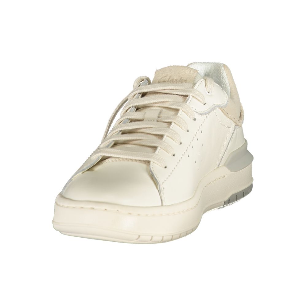 Baskets blanches en cuir pour homme Clarks
