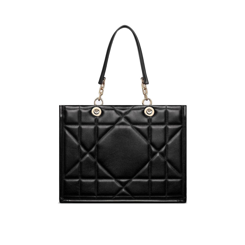 Sac fourre-tout en cuir noir Dior