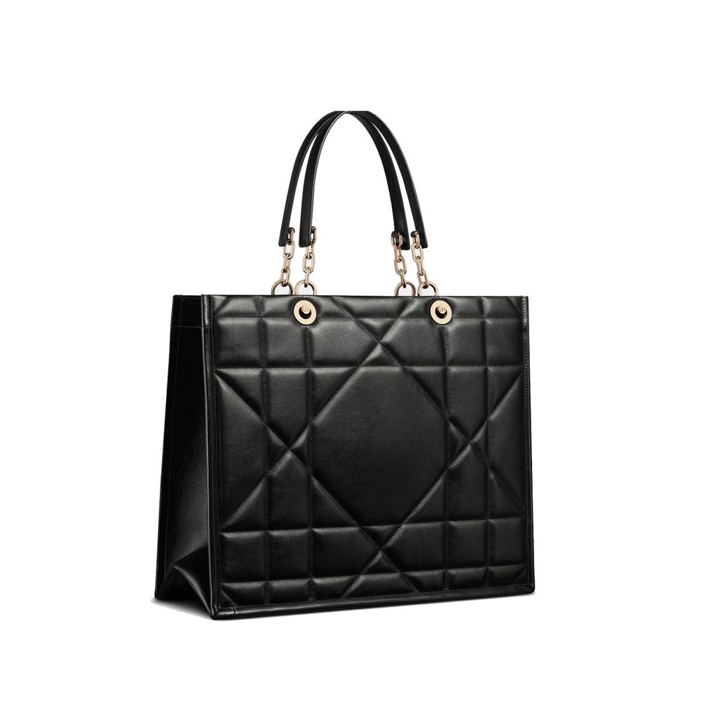 Sac fourre-tout en cuir noir Dior