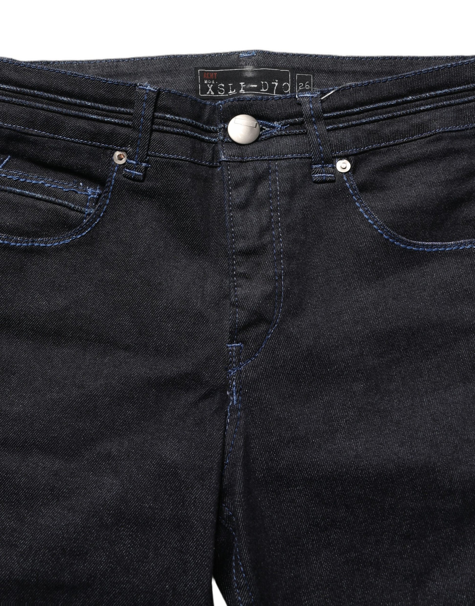 Jean Skinny Taille Haute Extensible en Denim de Coton Noir Acht