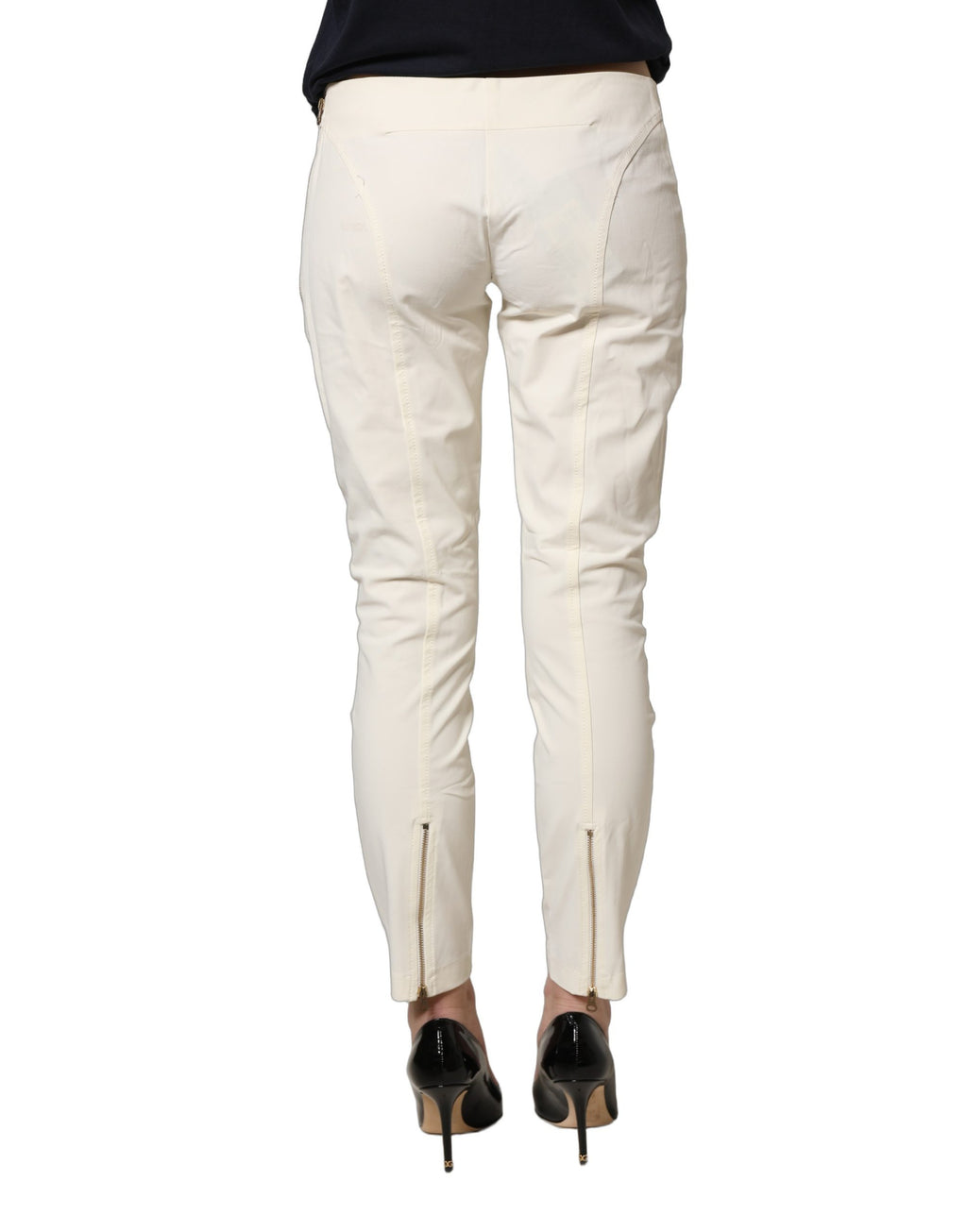 Pantalon slim blanc taille basse pour femme Elisabetta Franchi