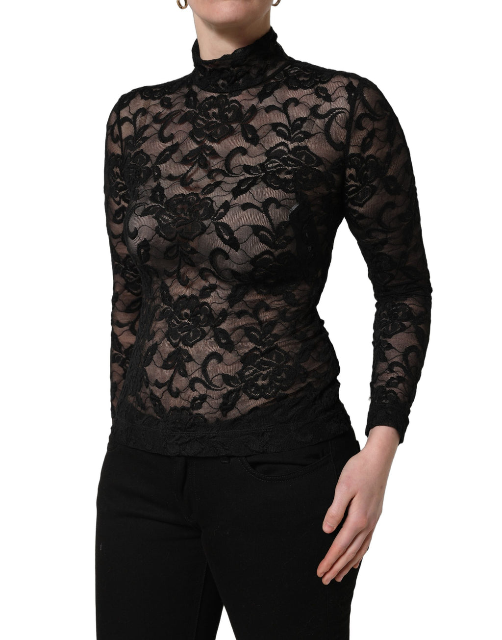 Dolce & Gabbana Black Long Sleeve T-Shirt for Women detail view