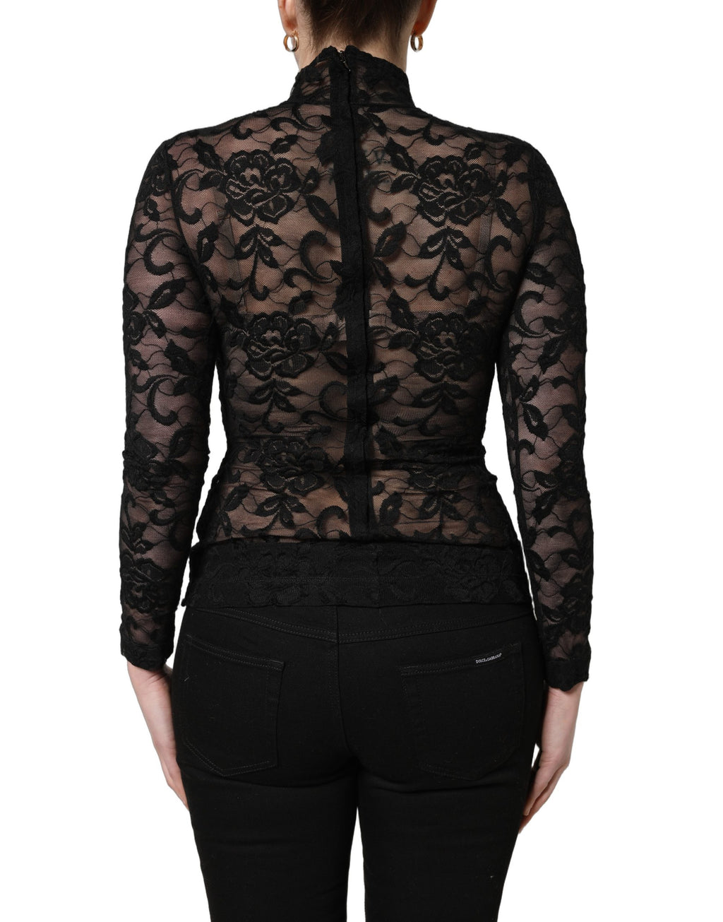 Dolce & Gabbana Black Long Sleeve T-Shirt for Women side view